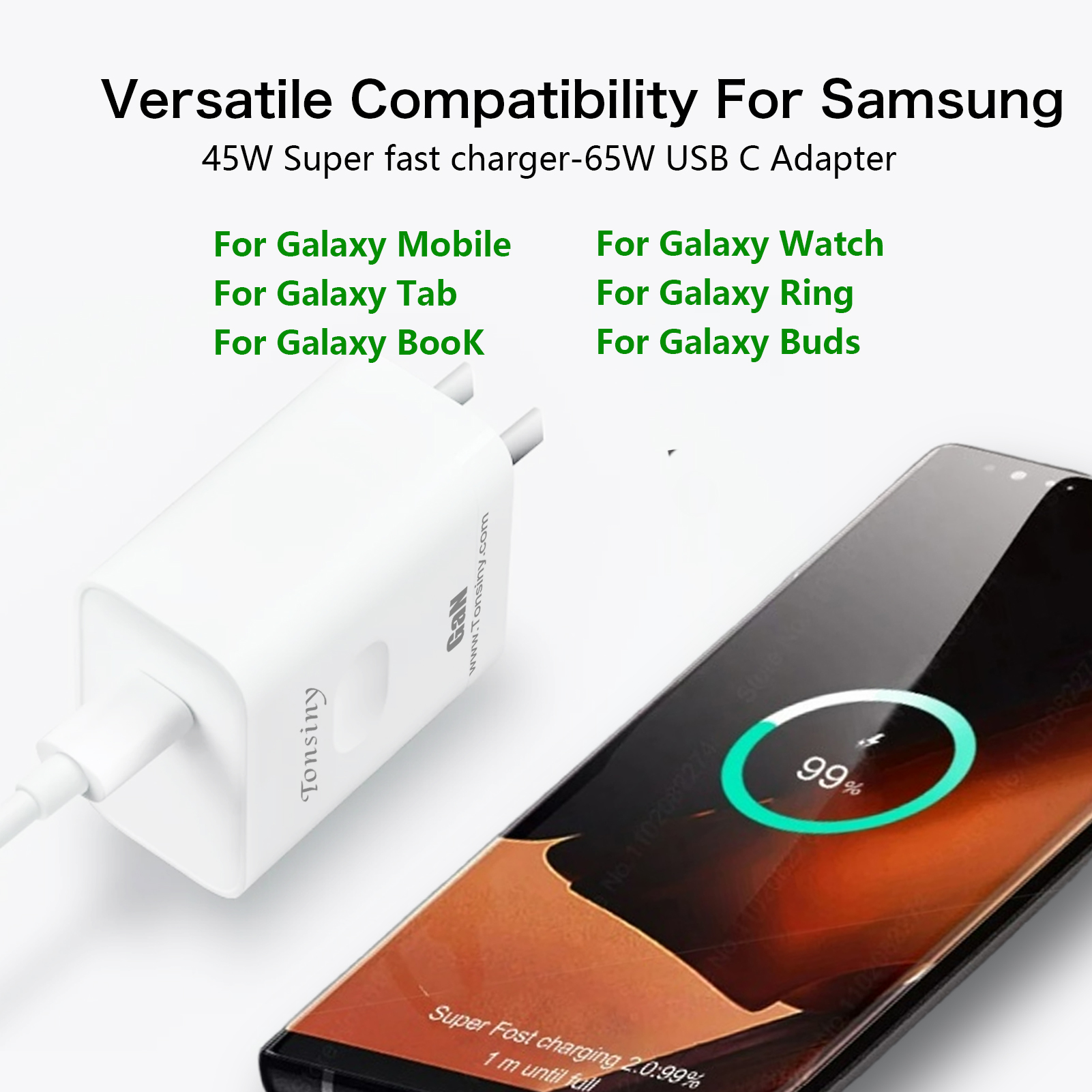 PD65W USB C charger with cable 2m for APPLE iPhone 17 16 15 macbook iPad iPods watch wall charger PPS for Samsung S25 tablet laptop travel adapter SuperVooc fast charger for OnePlus OPPO Realme