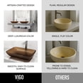 thumbnail image 4 of VIGO Matte Shell Sottile Amber Glass 18 in. L x 13 in. W x 4 in. H Rectangular Vessel Bathroom Sink, 4 of 12