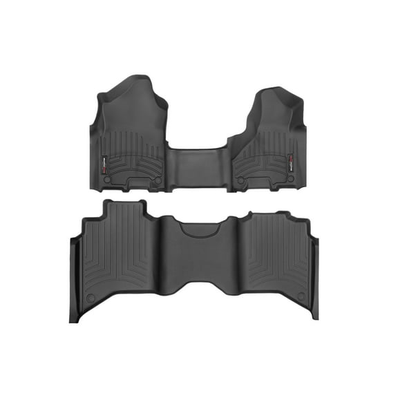 WeatherTech Custom Fit FloorLiners compatible with Ram Truck 4500/5500, Ram Truck 2500/3500, Ram 4500/5500, Ram 2500/3500 - 1st Row Over-The-Hump & 2nd Row, Black