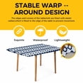 thumbnail image 4 of Bohemia Table Cloths for 4 Foot Rectangle Tables, Minimalist Geometric Pattern Abstract Dark Blue Patio Waterproof Elastic Fitted Tablecloths, Washable Rectangular Table Cover for Camping, 4 of 8
