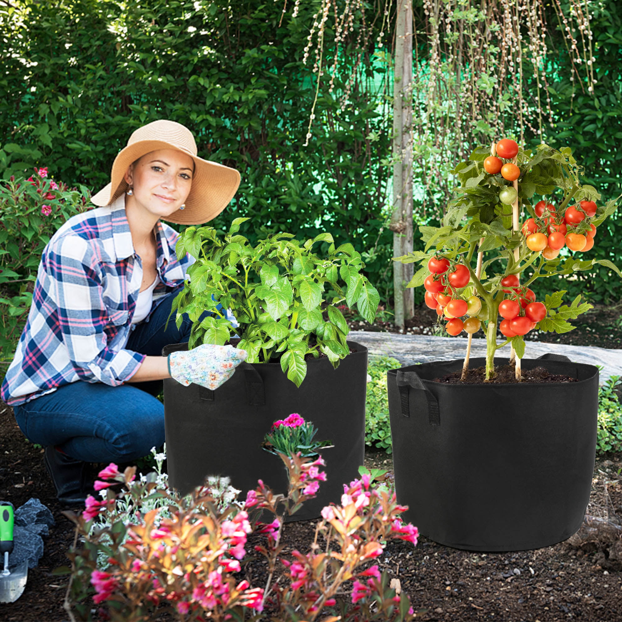 HDPE Grow Bag with Potting Soil- 15*15 | Plant Craft