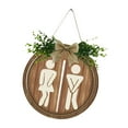 thumbnail image 3 of SunniMix Rustic Toilet Sign Wooden Toilet Sign Wall Decor for Door Farmhouse Bathroom, 3 of 8