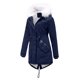 thumbnail image 2 of Chaqueta de algodón de talla grande para mujer, de longitud media y larga, con forro polar, chaqueta de invierno cálida y holgada para mujer con cuello de piel, 2 of 6