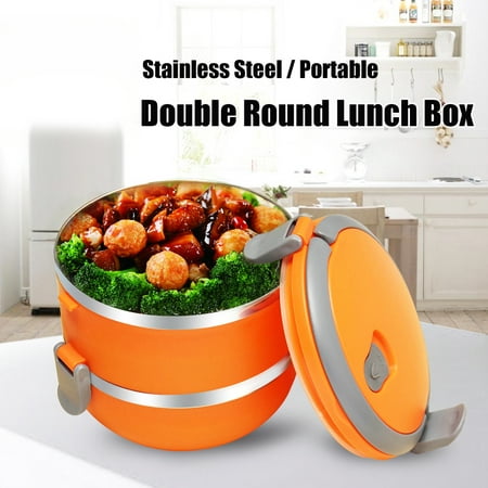 2 Layer Stainless Steel Bento Lunch Box Insulated Bento School Student Children Food Container Storage With Handle