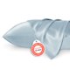 thumbnail image 1 of Pack de 2 fundas de almohada satinadas, tamaño estándar, color azul piedra, 1 of 9