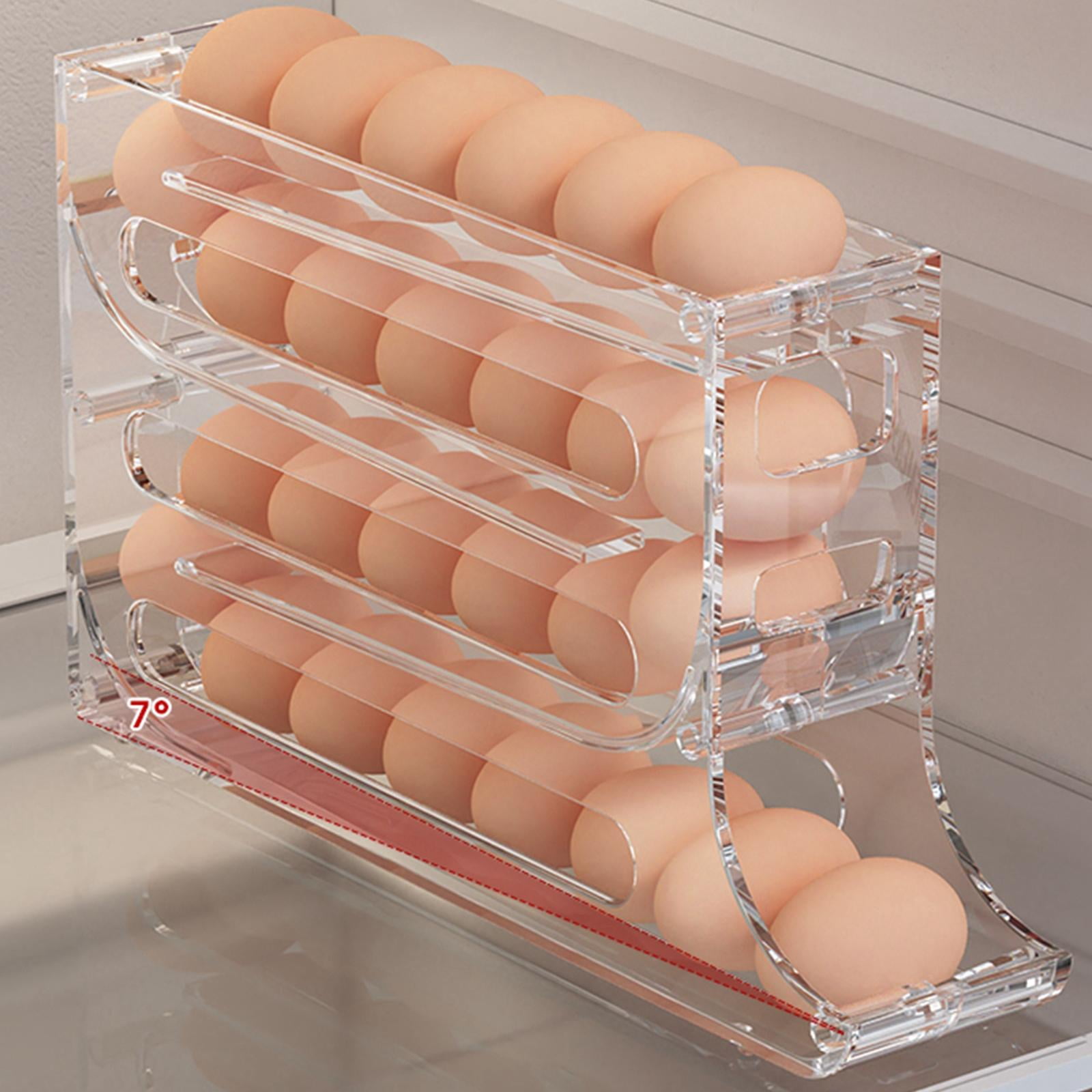 Tongina Automatic Egg Roller Organizer Egg Holder for Fridge Storage Container for Cupboard Pantry Fridge Door Refrigerator