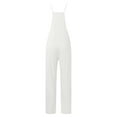 thumbnail image 4 of Womens Jumpers and Rompers Solid Color Casual Pocket Strap Jumpsuit Pantsuits Bodysuit, 4 of 5
