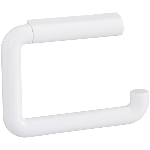 iDesign Plastic Wall Mount Toilet Paper Holder, Dispenser for Master, Guest, Kid's Bathroom, 6.95" x 7.4" x 1.45", White