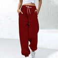 thumbnail image 5 of Baggy Sweatpants for Women Wide Leg Y2K Casual Elastic High Waisted Workout Sweat Pants with Pockets Fall Outfits, 5 of 5