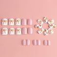 thumbnail image 4 of Yoyauz 24 Pieces Of Colorful Pressed Nails, Complete Set Of Almond Short Square Spring And Summer Fake Nails With Floral Patterns, Reusable For Women To Stick On Nails, 4 of 8