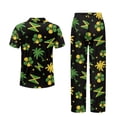 thumbnail image 6 of Yuyamidu Jamaica Flag Women Pajama Button Down Notch Collar Soft Pj with Long Pant Lounge Set Two Piece for Sleep or Lounge, 6 of 7