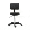 thumbnail image 4 of Hassch Swivel Rolling Stool w/ Thick Padded Seat and 5 Wheels, Height-Adjustable Stool with Back, for Massage Salon Home Office (Black), 4 of 10