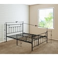 thumbnail image 5 of Golden Gate Beds Victorian Style Metal Platform Bed Frame with Antique Wrought Iron-Art Headboard and Footboard, Classic Cama Steel Mattress Foundation, No Box Spring Needed, Queen Size, Black Finish, 5 of 7
