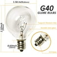 thumbnail image 4 of Yi Lighting 5W Clear G40 Globe Incandescent Bulbs for Outdoor String Light Replacement Bulbs (Pack of 25), 4 of 5