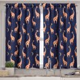 thumbnail image 2 of Ambesonne Giraffe Valance & Curtain, Funny Animals Night Sky, 55"x24", Dark Orange Navy Blue, 2 of 7