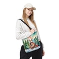 thumbnail image 2 of Merry Christmas Santa Reindeer Antlers Shiba Inu Sleigh Xmas Winter Holiday All Over Print 3D Canvas Tote Bag Shibas Dog Lovers Gifts Idea Reusable Handbag - 00023, 2 of 5