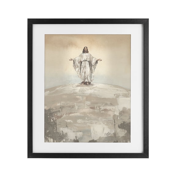 Stupell Industries Jesus on Hill Black Framed Print Under Glass, design by Elizabeth Medley