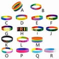 thumbnail image 2 of Rainbow Silicone Wristband Chain Style Bracelet Pride Assorted Color Handband, 2 of 9