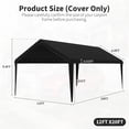 thumbnail image 2 of Pakunoda 12' X 20' Carport Canopy Replacement Cover, Portable Car Garage Shelter Party Top Tent with 34PC Ball Bungees, Black (Only Cover, Frame Not Included), 2 of 8
