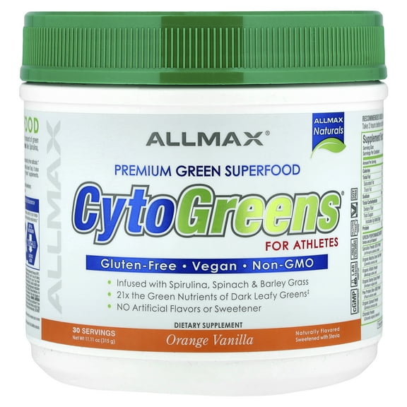 ALLMAX CytoGreens®, Premium Green Superfood For Athletes, Orange Vanilla, 11.11 oz (315 g)