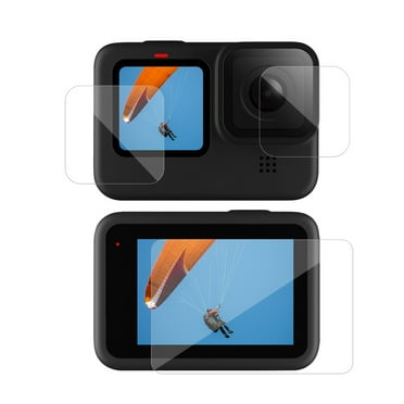 TELESIN 3pcs Tempered Glass Screen Protector Protective Lens Film Replacement for   9 Black