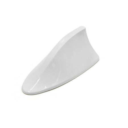 - White Plastic Shark Fin Shape AM FM Radio Signal Antenna Aerial for Car SUV