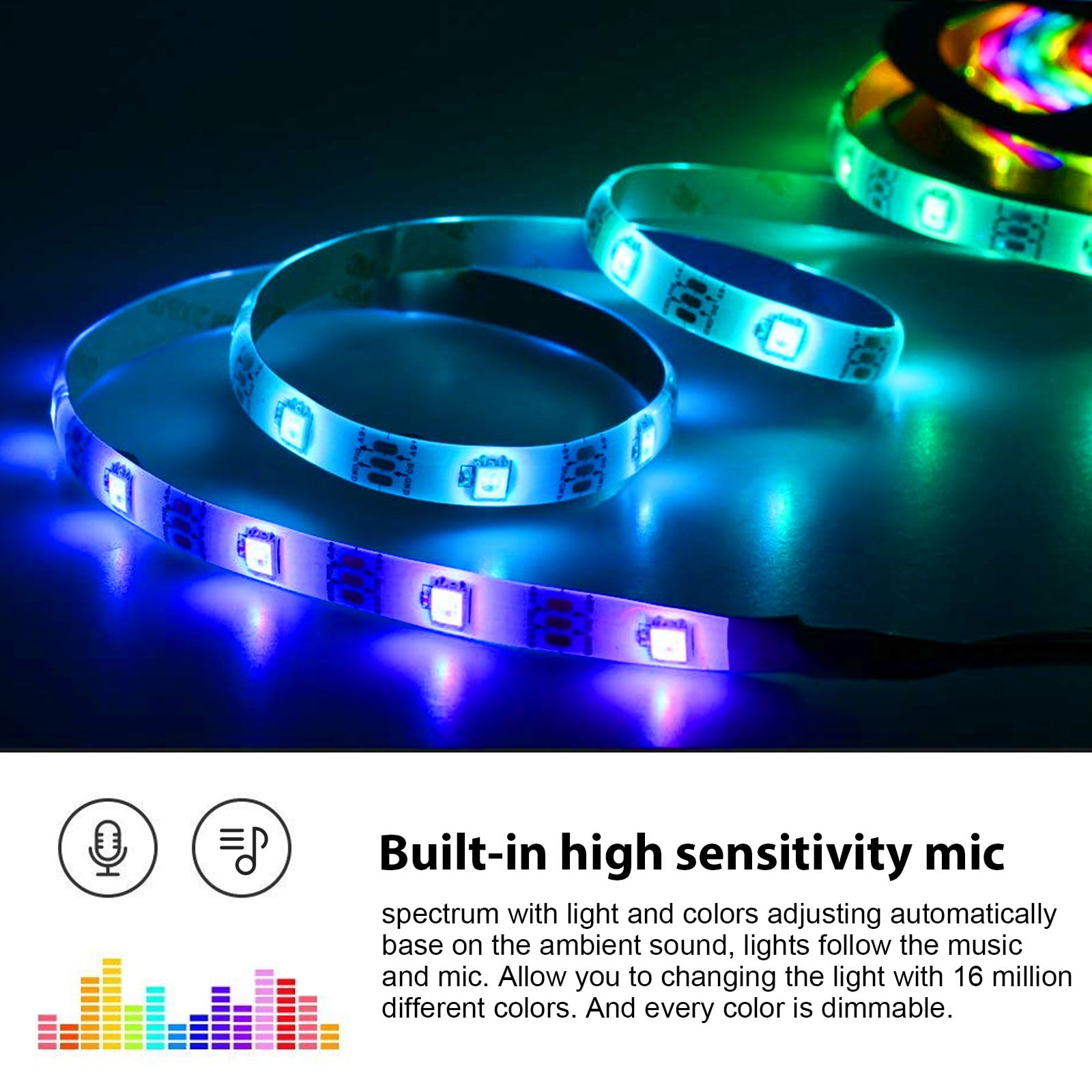 SP501E Color Chasing Alexa LED Strip Light Kit, 32.8Ft/10m Flexible  Waterproof Digital Addressable RGB LED Rope Lights Working with iOS &  Android