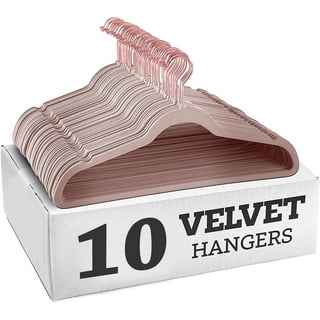 ACSTEP Velvet Hangers 50 Pack, Rose Gold Hooks Non Slip Felt Hangers，Suit  Hanger for Adult, Peach Pink 