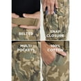 thumbnail image 6 of RAW X Mens Belted 12.5" Inseam Knee Length Cargo Shorts, Desert Camo, 34, 6 of 7