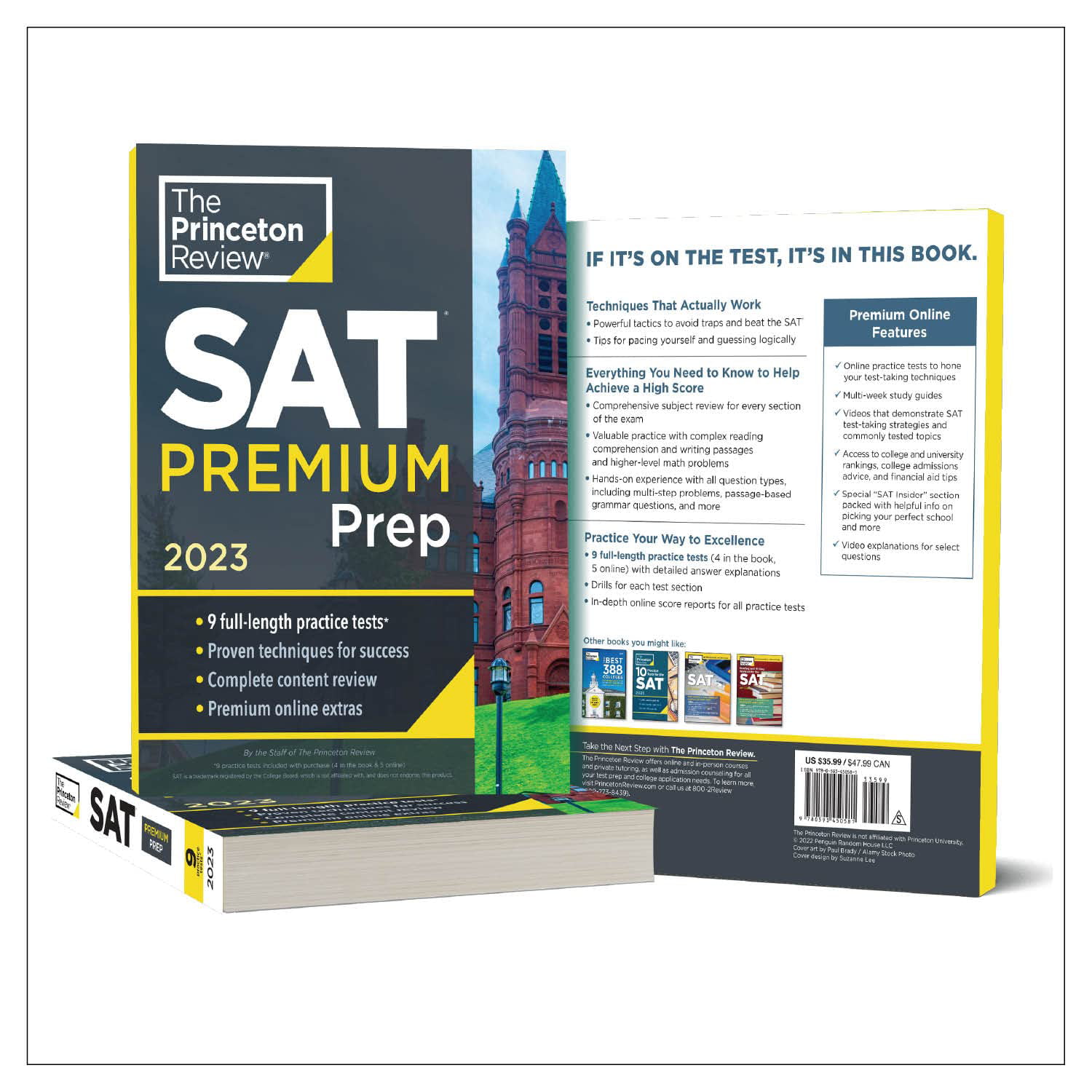 College Test Preparation: Princeton Review SAT Premium Prep, 2023 : 9  Practice Tests + Review & Techniques + Online Tools (Paperback)