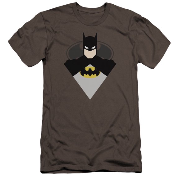 Batman Simple Bat Premium Canvas T-Shirt Adult Slim Fit 30/1-Charcoal