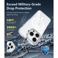 thumbnail image 4 of for iPhone 16 Pro-Max Case: Magnetic Military Grade Drop Protection Anti Yellowing Cell Phone Cover - Rugged Shockproof Protective Bumper Transparent Cases(Clear),Clear, 4 of 5