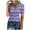 Purple, variant on ALLLIST Green Trendy Tops for Women 2024 Short Sleeve Scoop Neck Striped T-Shirts Casual Button Womens Blouses