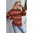 thumbnail image 4 of Chandails pour Femmes Décontractés à Manches Longues Col Rond Rayé Pull d'Hiver en Tricot, 4 of 7