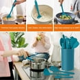 thumbnail image 2 of Walchoice 14 Pcs Cooking Utensils Set with Holder, Heat Resistant Silicone Kitchen Cookware Utensils Set, Kitchen Cooking Tools Includes Spatula Spoon Turner Whisk Tong, Blue, 2 of 7