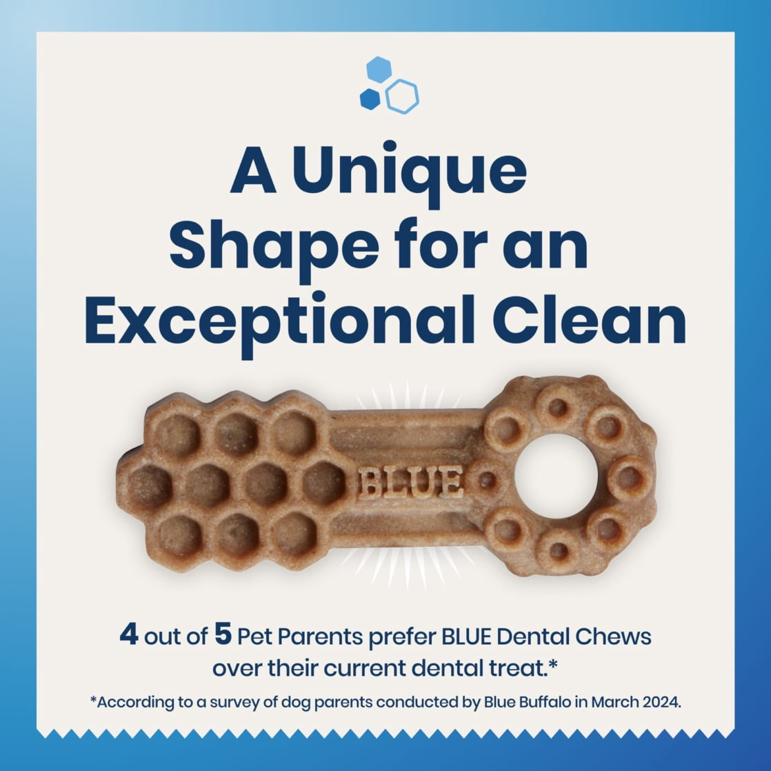 Blue Buffalo Small Dental Chews, Daily Dental Care Dog Treats, Chicken & Spearmint (84 Count)