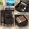 thumbnail image 6 of LainTene L-Shaped Desk with 3 Drawers & Power Outlets – Reversible Corner Computer Desk for Home Office, Gaming Desk with Storage Shelves, Monitor Stand & USB Charging Ports, Black, 6 of 9