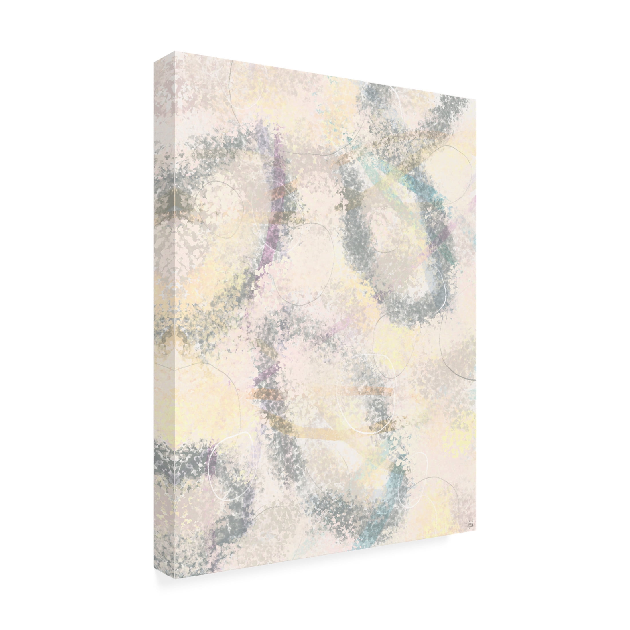 Canvas Wall Art - Line and Brush 'Circle Playings 2' Wall Art for Living Room, Bedroom, or Office Décor by Trademark Fine Art - 24 x 32 Inches
