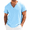 Light Blue, variant on Dpjklzsn Men's Linen V-Neck Shirt, Short Sleeve Frayed Edge Beach Top for Resort Casual Wear