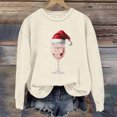 thumbnail image 2 of YOIAVAIOY Chandail de Noël pour Femmes Surdimensionné avec Verre de Vin Graphique en Molleton Manches Longues Col Rond chandail Mode Tendance, 2 of 4