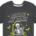 thumbnail image 3 of Instant Message - Skeleton Resting My Bones At the Tomb - Toddler & Youth Short Sleeve Graphic T-Shirt, 3 of 6