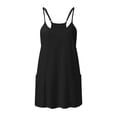 thumbnail image 5 of AOMPMSDX Womens Sleeveless Mini Dress Casual Adjustable Strap Workout Sport Tennis With Pockets Dress Black S, 5 of 7