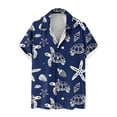thumbnail image 6 of SGFCWSX Mens Hawaiian Shirt Printed Short Sleeve Button Up Casual Tropical Beach Shirt for Summer Vacation Blue Size XL, 6 of 7