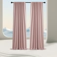 thumbnail image 6 of Taotanxi Linen Texture 100% Blackout Curtains 51 inches Long for Bedroom Living Room, Darkening Full Black Out, Insulated Home Decor Window Drapes，2 Panels，Pink, 6 of 8