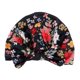 thumbnail image 1 of Gorro anudado con lazo estampado para bebé, gorro suave para bebé de 3 a 18 meses (negro con flor), 1 of 9