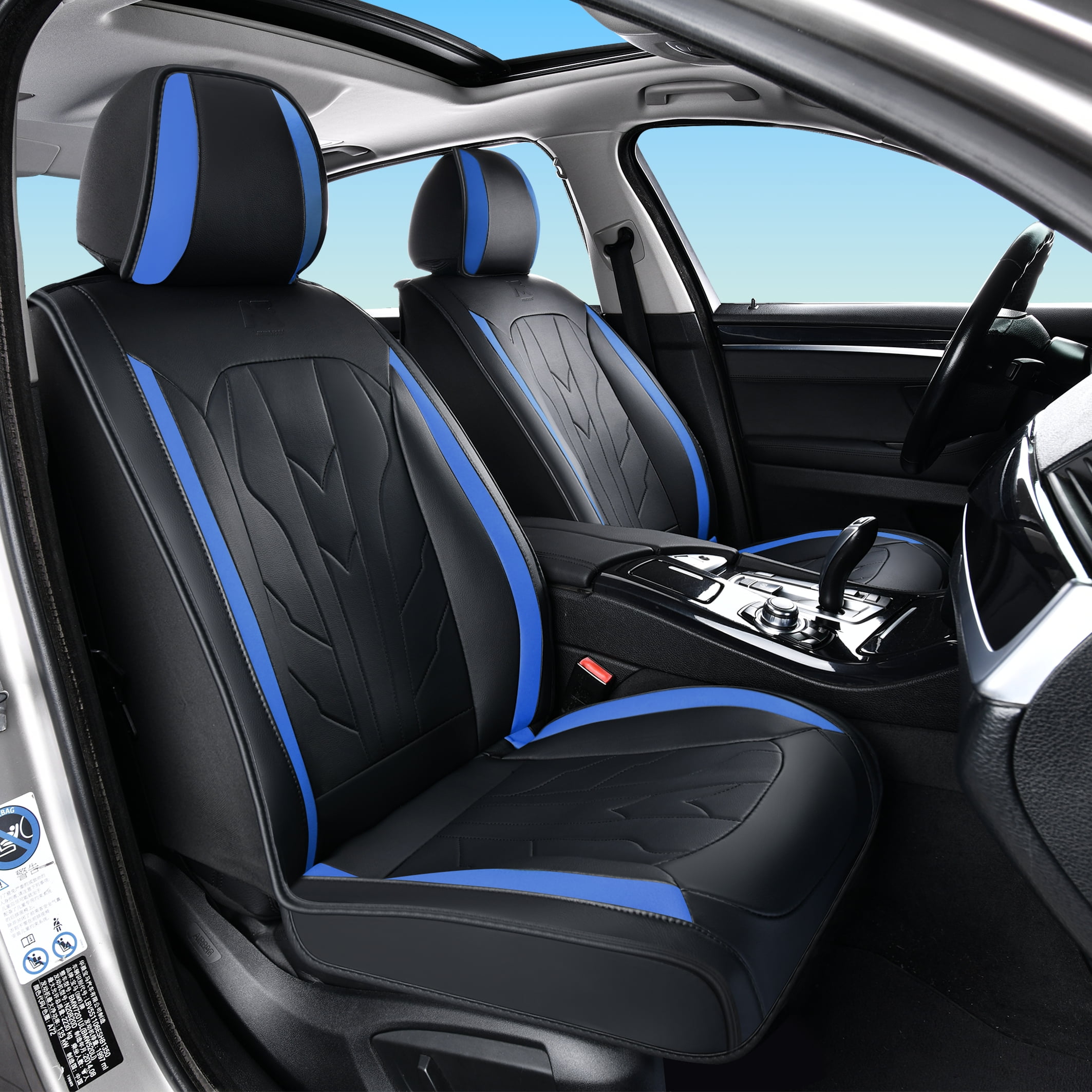 Blue Car Seat Covers for Ford Maverick 2022-2026 Car Seat Cover , Waterproof Faux Leather, 5 Piece Full Set, Easy to Clean and Install, Wear Resistance, Protect and Upgrade Seats