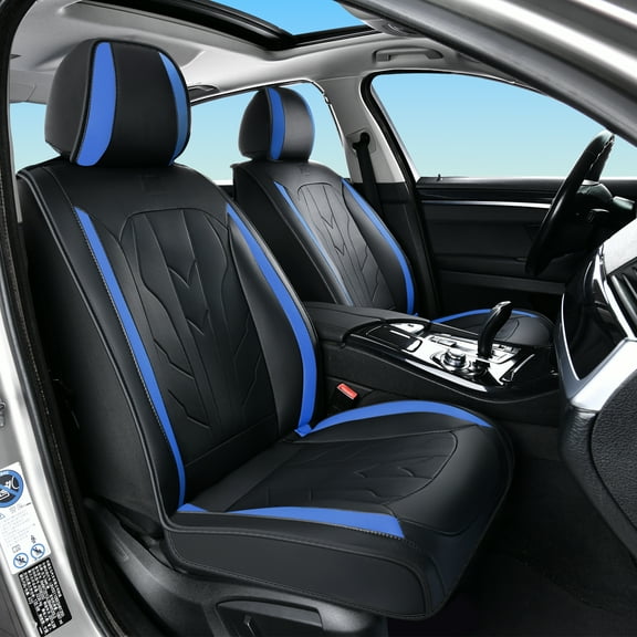 For Ford Focus 2009-2017 Car Seat Covers, Blue Car Seat Covers, Waterproof Leather, 5 Piece Full Set, Non-slip, Easy to Clean and Install, Protect and Upgrade Seats, Beautify the Interior of Old Cars