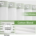 thumbnail image 6 of No Hook Shower Curtain with Snap in Liner Set Cotton and Linen Blend Shower Curtain for Bathroom Boho Farmhouse Green Striped 75" L x 72" W, 6 of 7