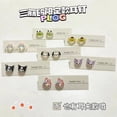 thumbnail image 3 of Sanrio-pendientes de plata de Hello Kitty para mujer, aretes de aro con aguja, estilo Anime Cinnamoroll Melody, Kuromi, 3 of 4