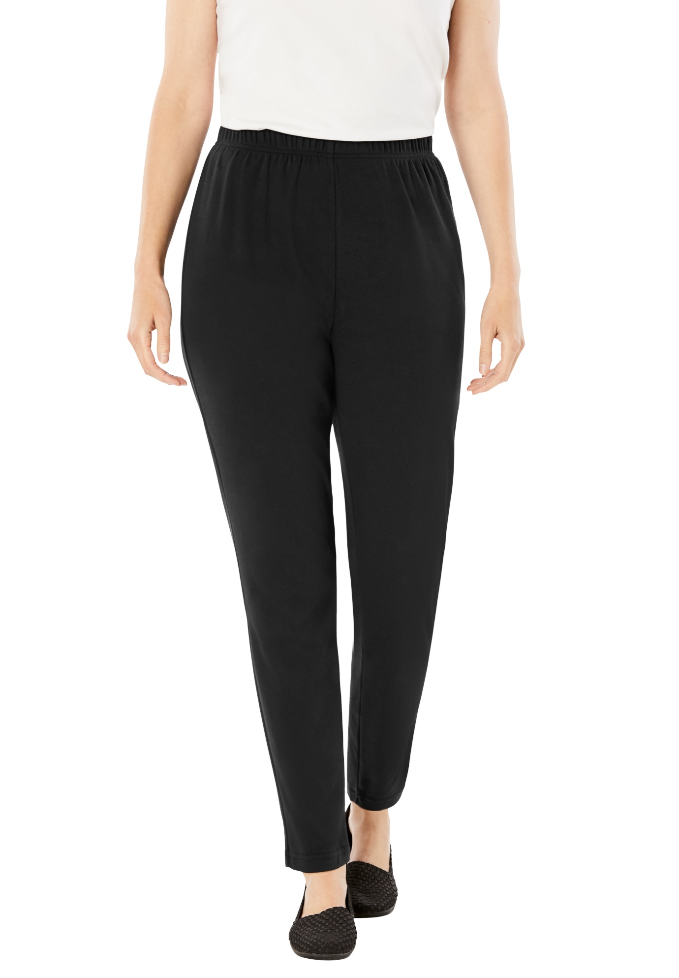 women's slim leg knit pants